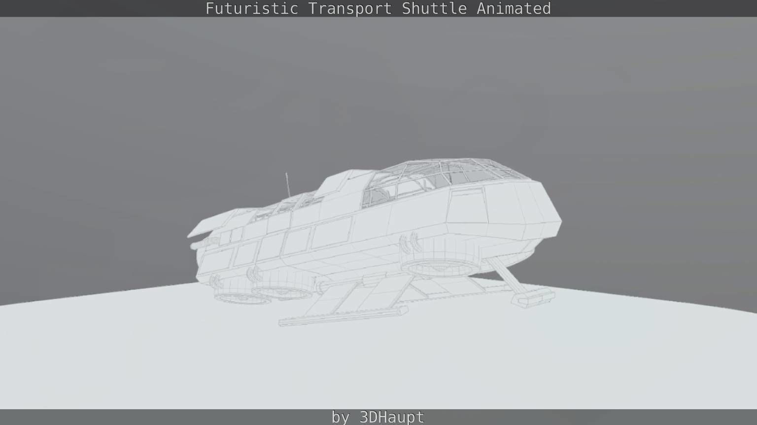 Futuristic Transport Shuttle Rigged  Low-poly 3D model_85