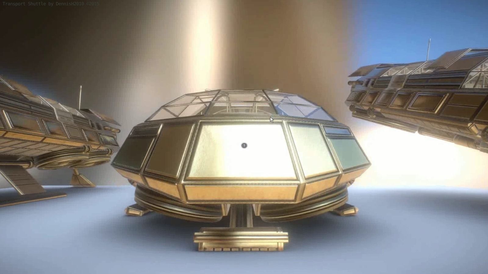 Futuristic Transport Shuttle Rigged  Low-poly 3D model_57