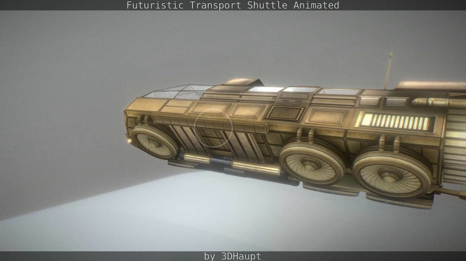 Futuristic Transport Shuttle Rigged  Low-poly 3D model_73