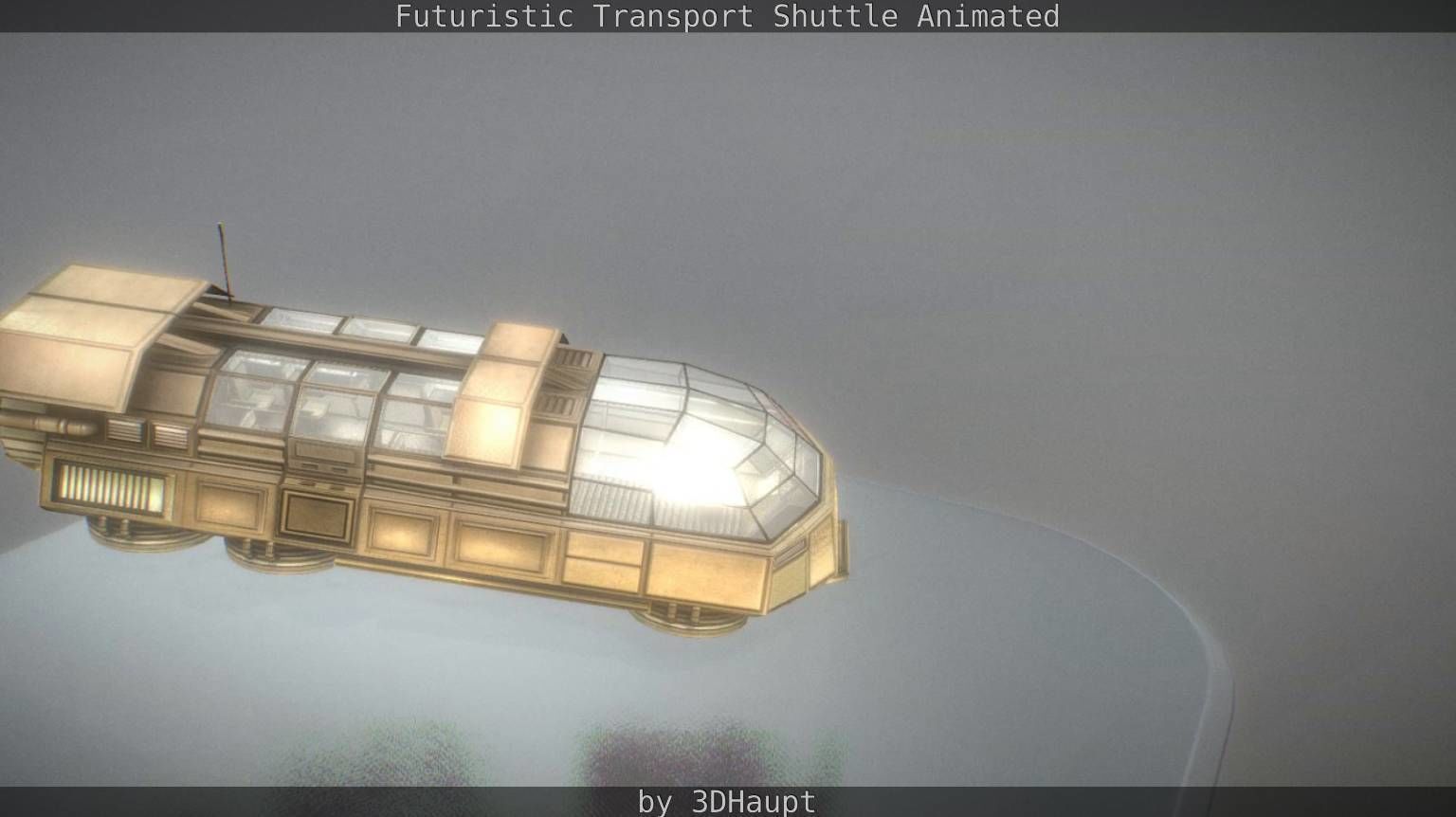 Futuristic Transport Shuttle Rigged  Low-poly 3D model_76