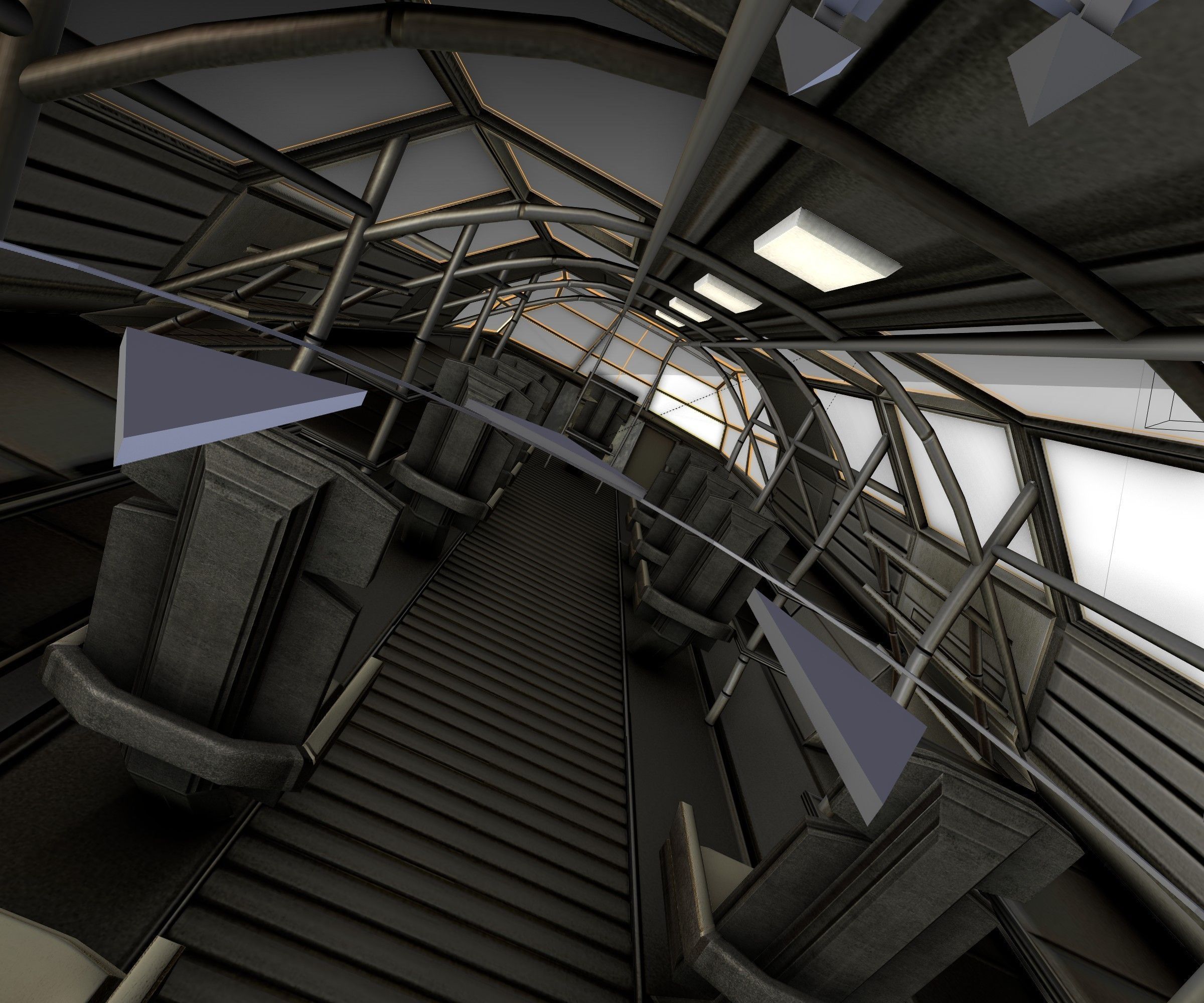 Futuristic Transport Shuttle Rigged  Low-poly 3D model_37