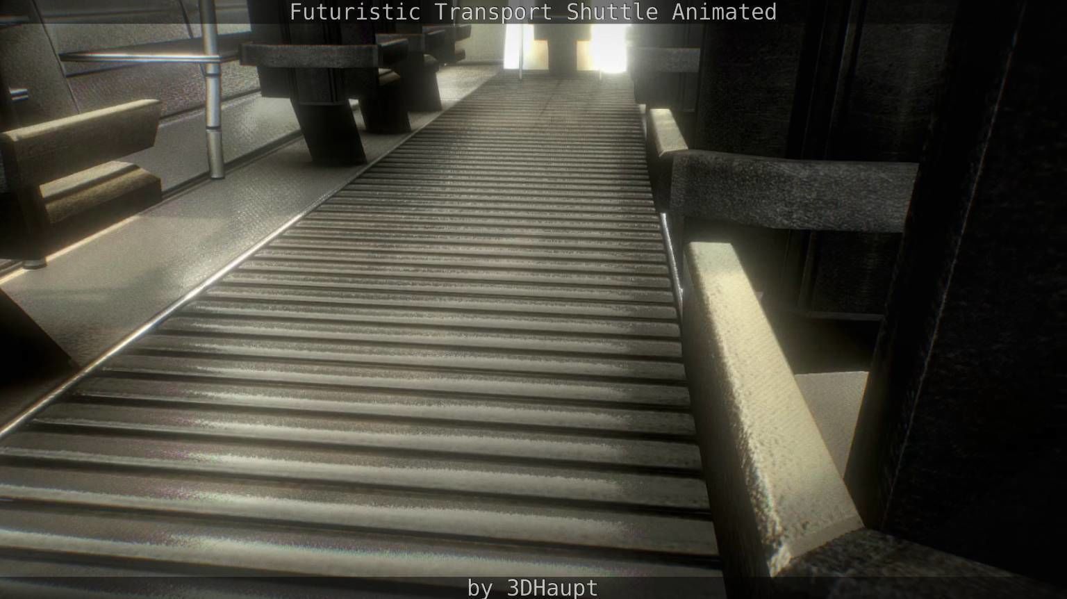 Futuristic Transport Shuttle Rigged  Low-poly 3D model_118