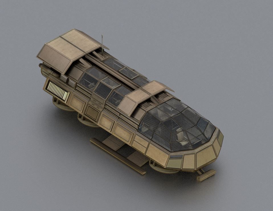 Futuristic Transport Shuttle Rigged  Low-poly 3D model_31