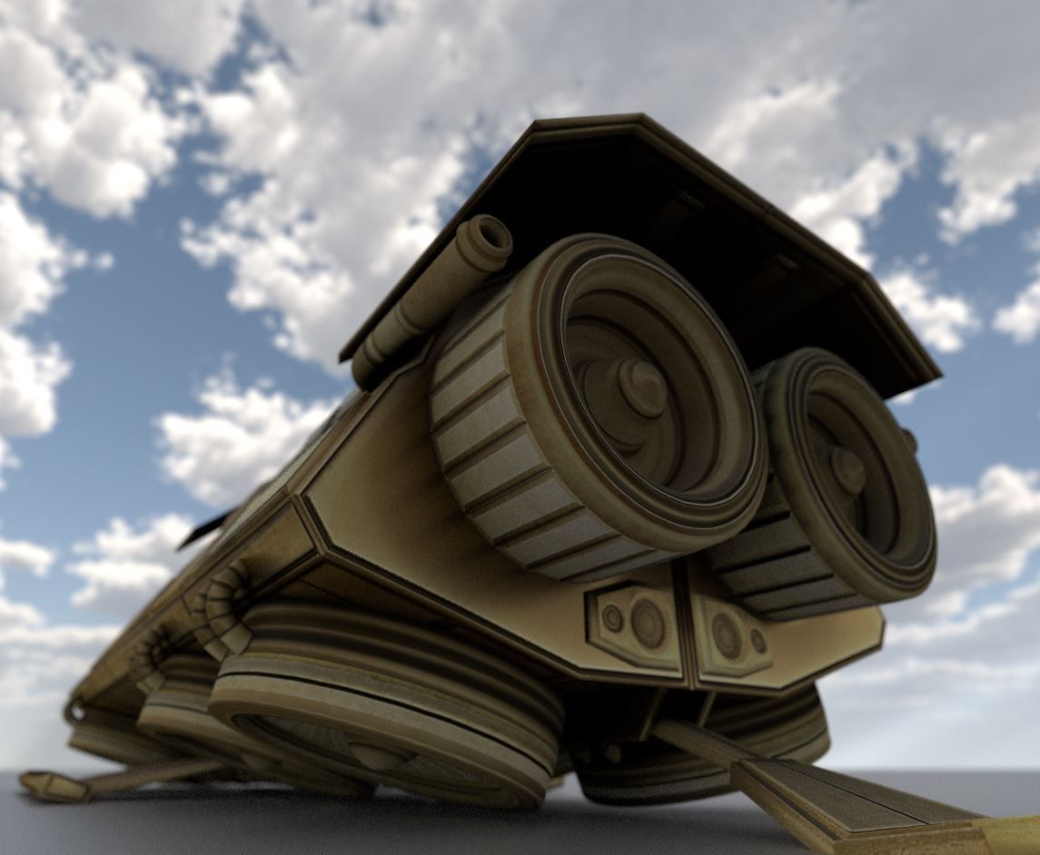 Futuristic Transport Shuttle Rigged  Low-poly 3D model_46