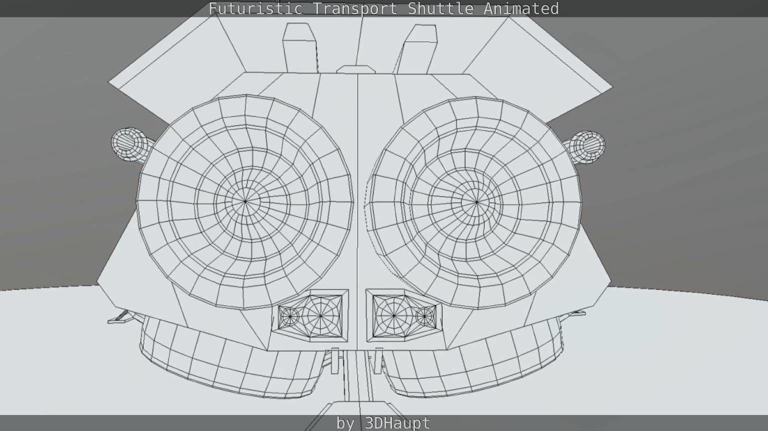 Futuristic Transport Shuttle Rigged  Low-poly 3D model_99