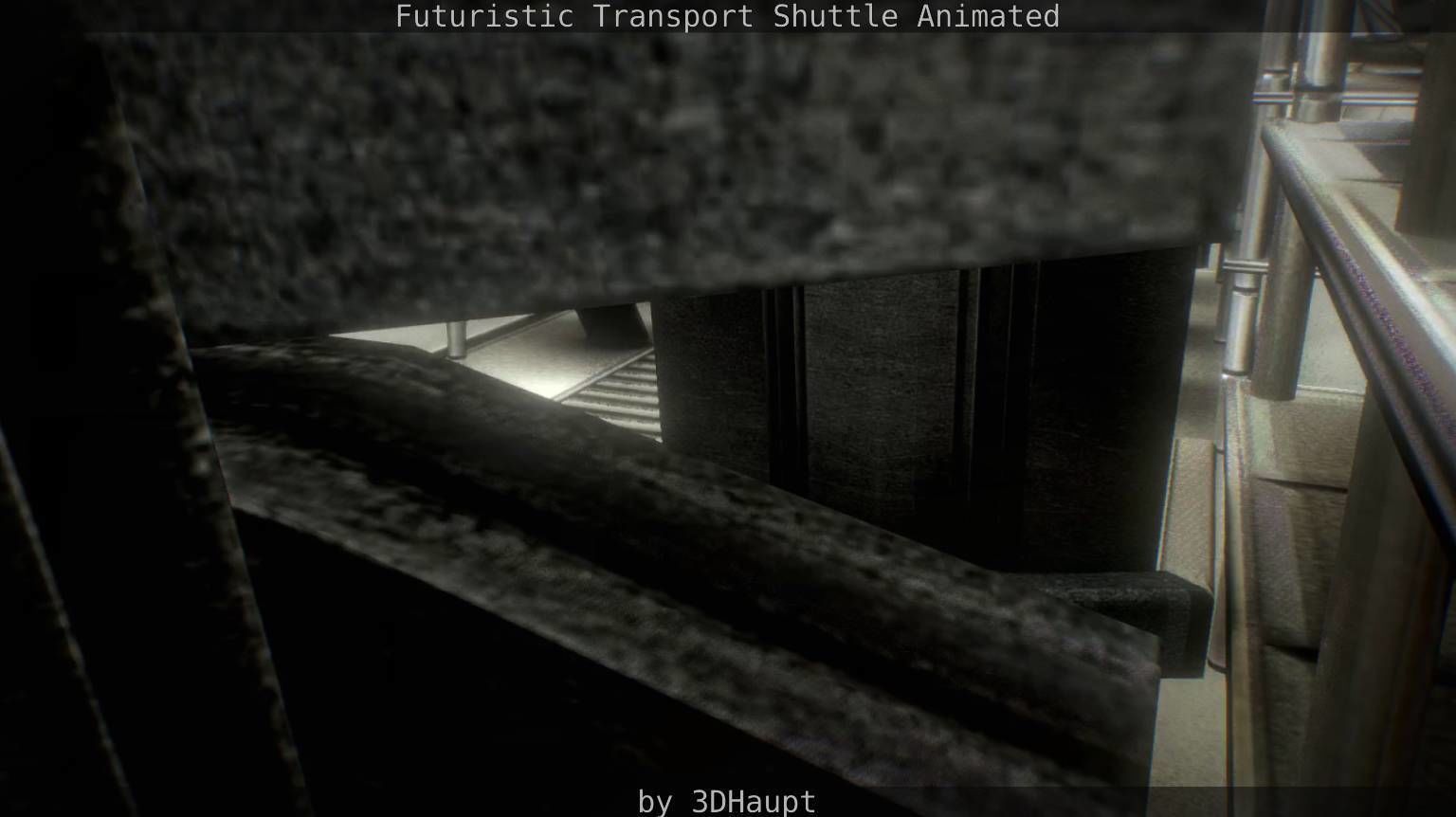 Futuristic Transport Shuttle Rigged  Low-poly 3D model_117