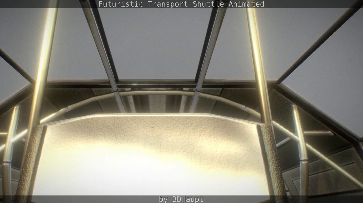 Futuristic Transport Shuttle Rigged  Low-poly 3D model_142