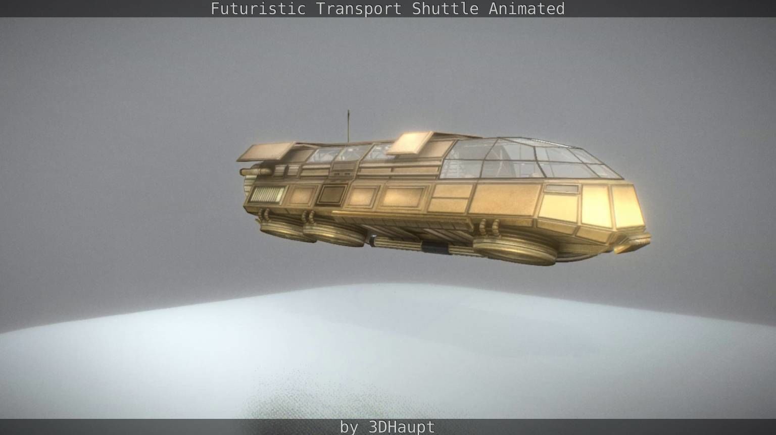 Futuristic Transport Shuttle Rigged  Low-poly 3D model_78