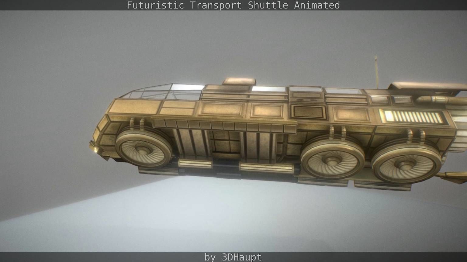 Futuristic Transport Shuttle Rigged  Low-poly 3D model_72