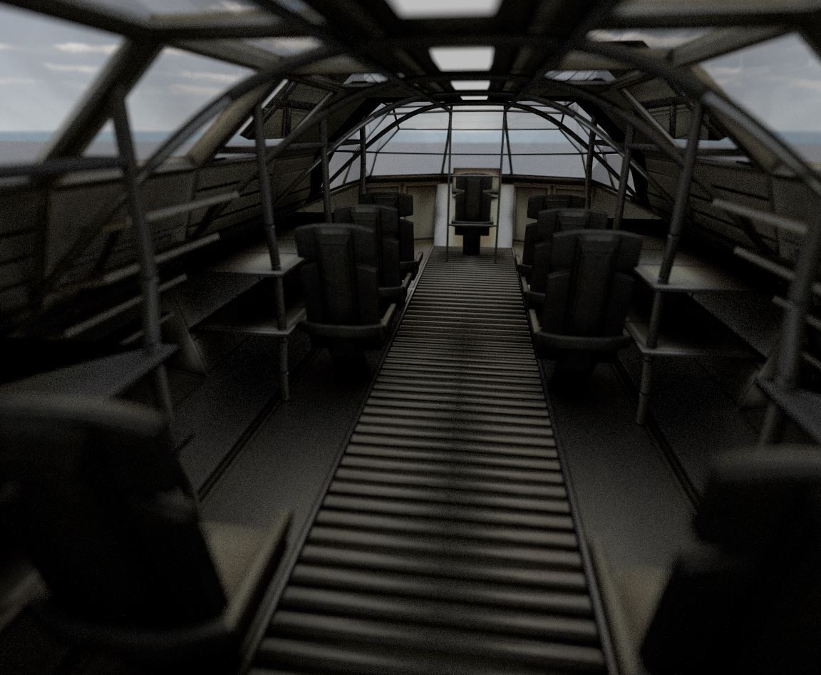 Futuristic Transport Shuttle Rigged  Low-poly 3D model_22