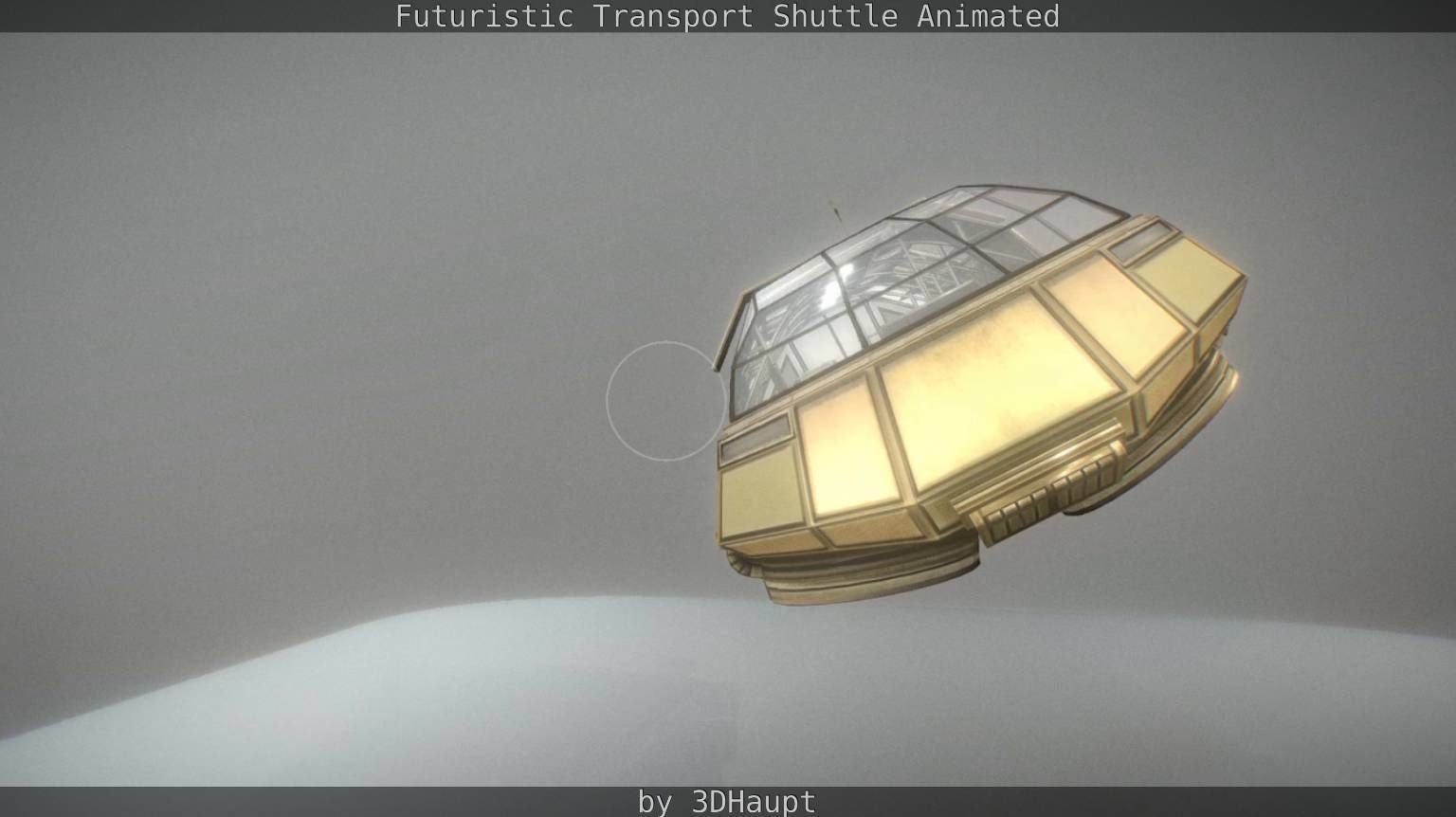Futuristic Transport Shuttle Rigged  Low-poly 3D model_69