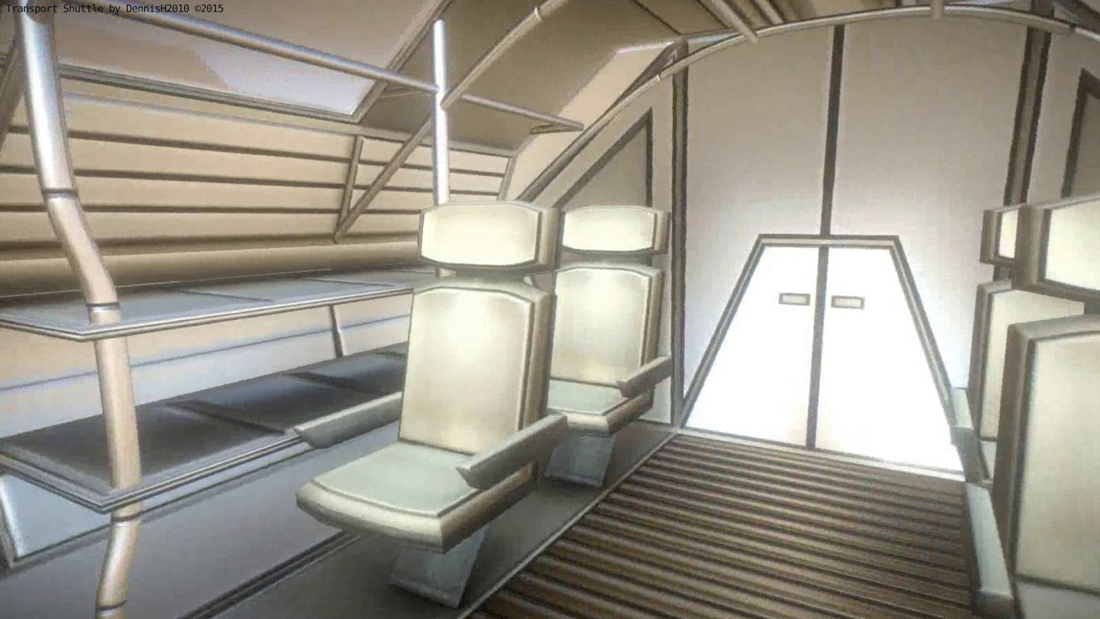 Futuristic Transport Shuttle Rigged  Low-poly 3D model_28