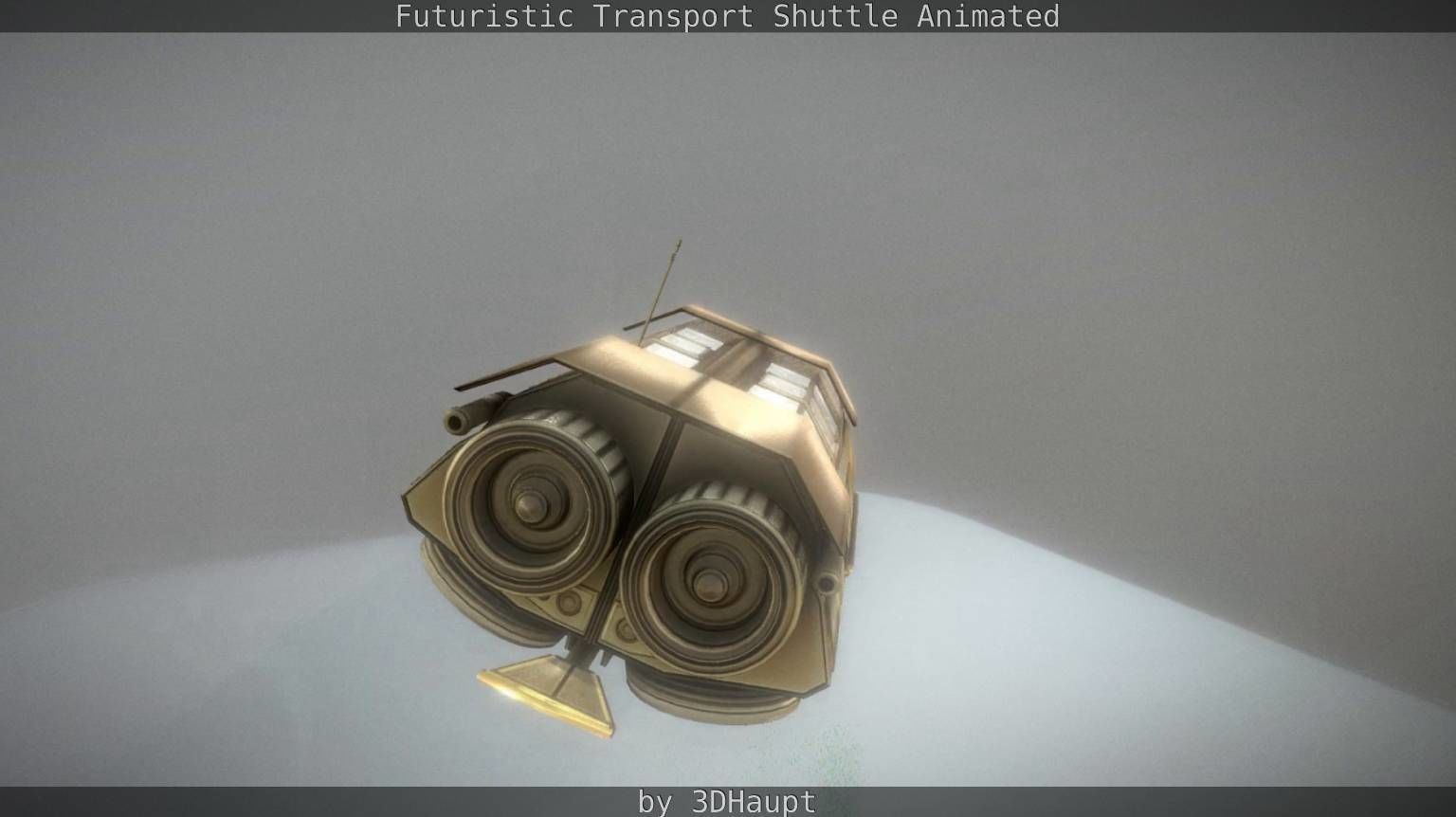Futuristic Transport Shuttle Rigged  Low-poly 3D model_75
