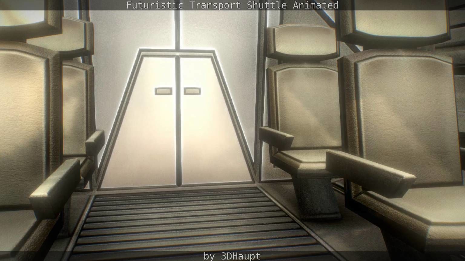 Futuristic Transport Shuttle Rigged  Low-poly 3D model_113