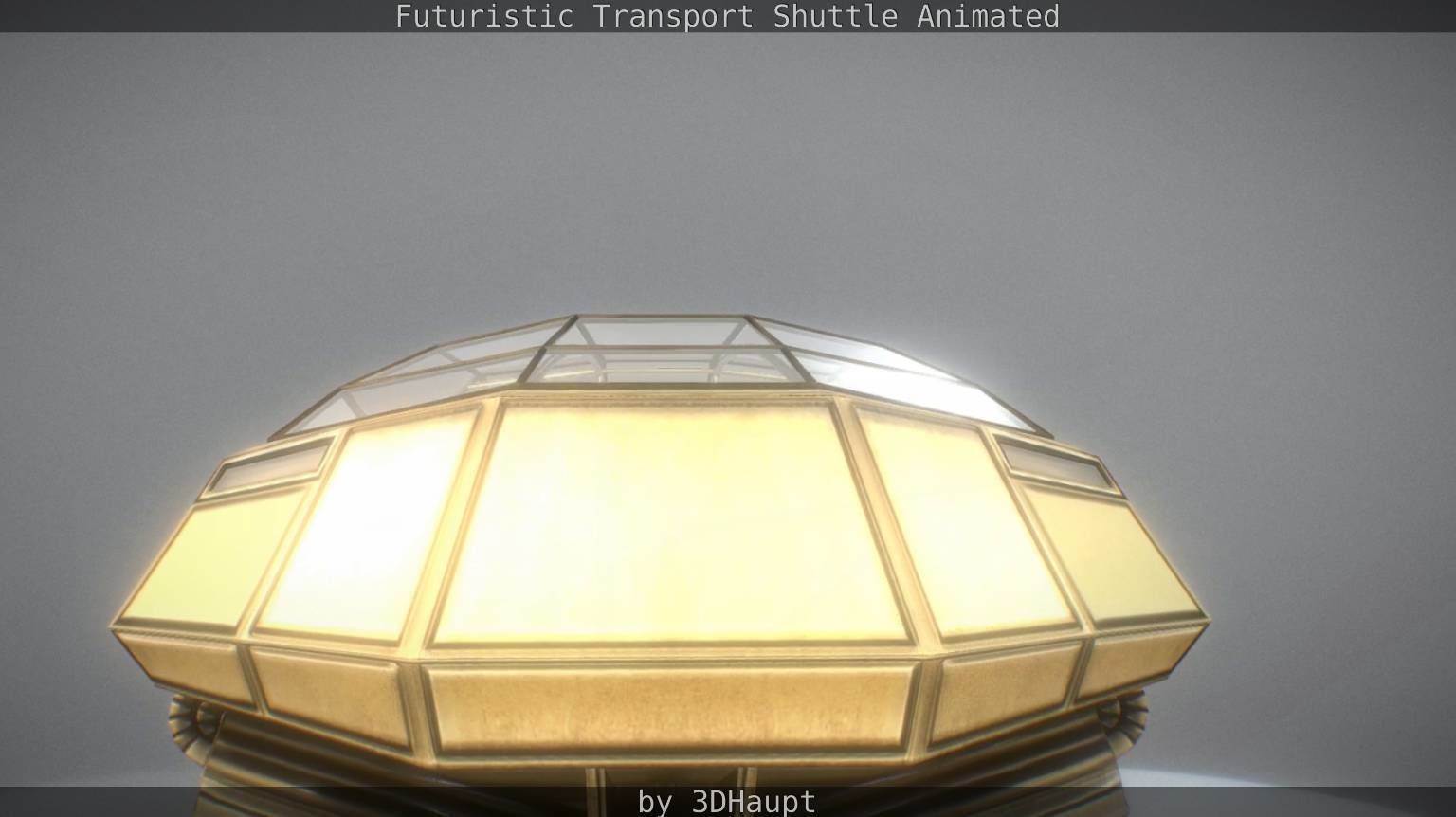 Futuristic Transport Shuttle Rigged  Low-poly 3D model_144