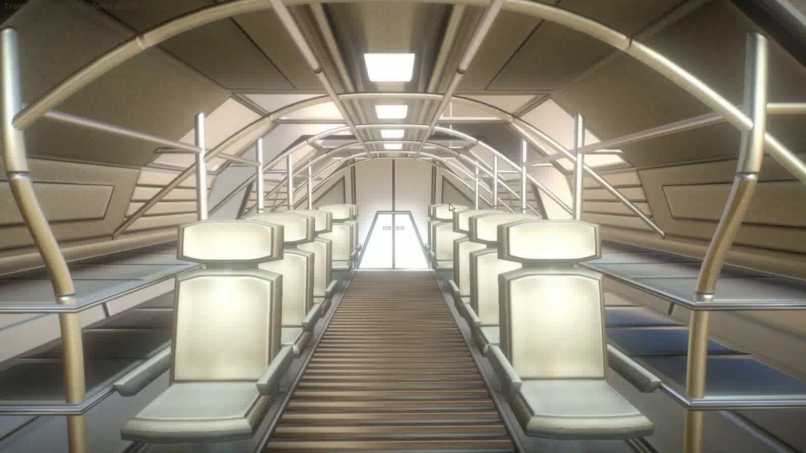 Futuristic Transport Shuttle Rigged  Low-poly 3D model_27