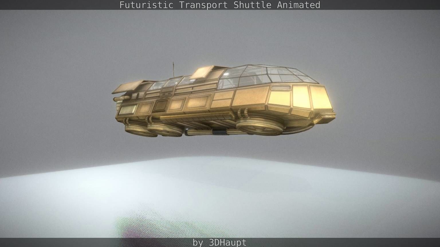 Futuristic Transport Shuttle Rigged  Low-poly 3D model_79