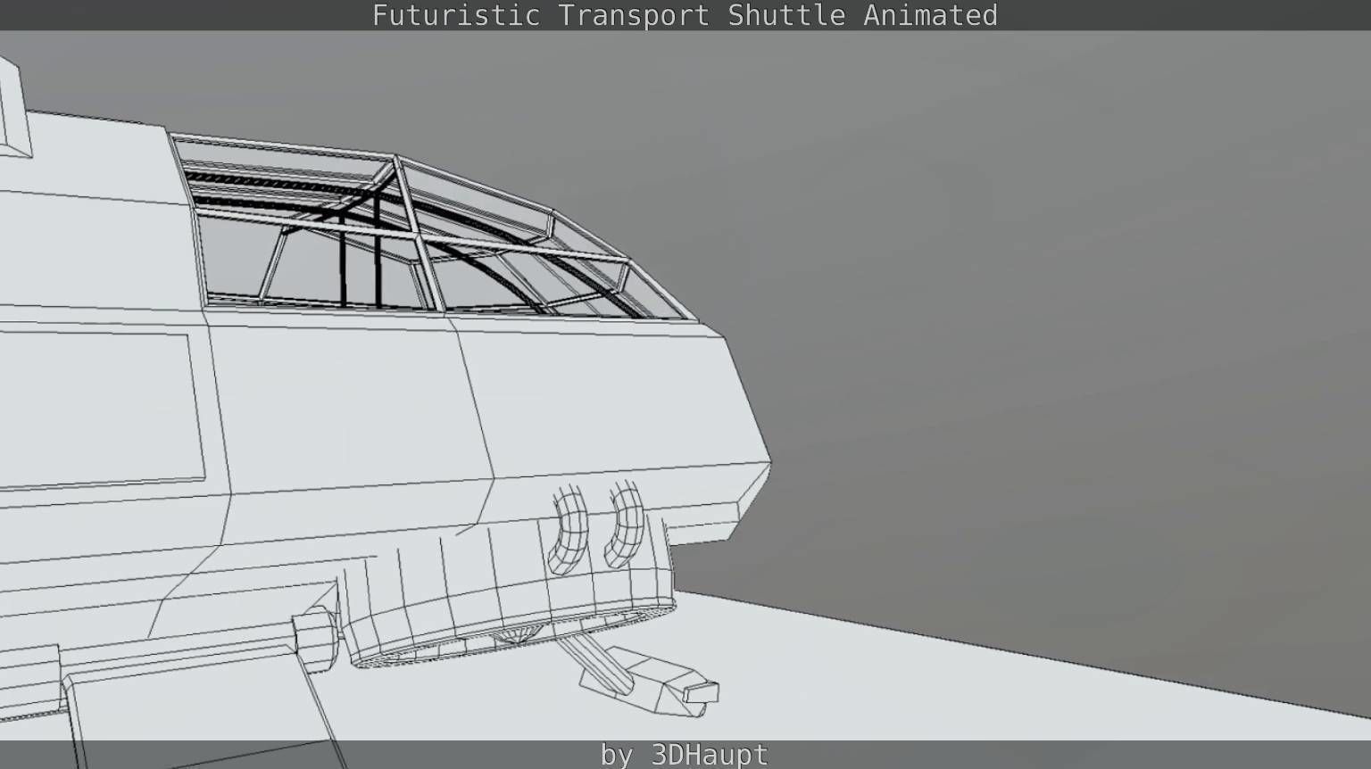 Futuristic Transport Shuttle Rigged  Low-poly 3D model_90