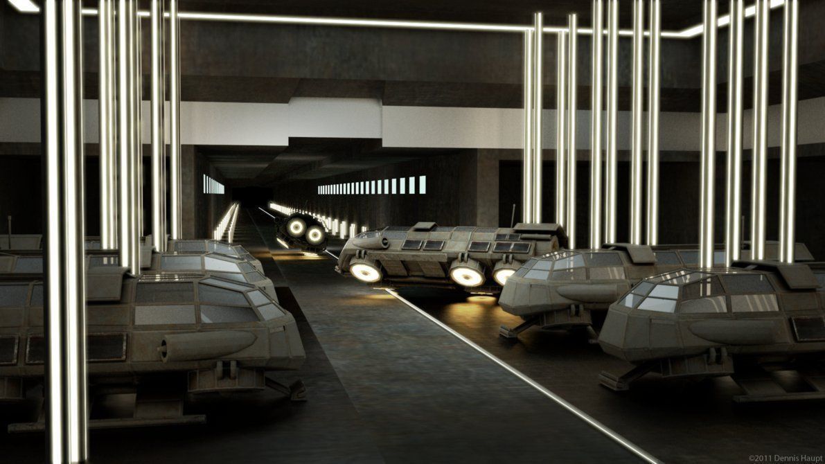 Futuristic Transport Shuttle Rigged  Low-poly 3D model_15