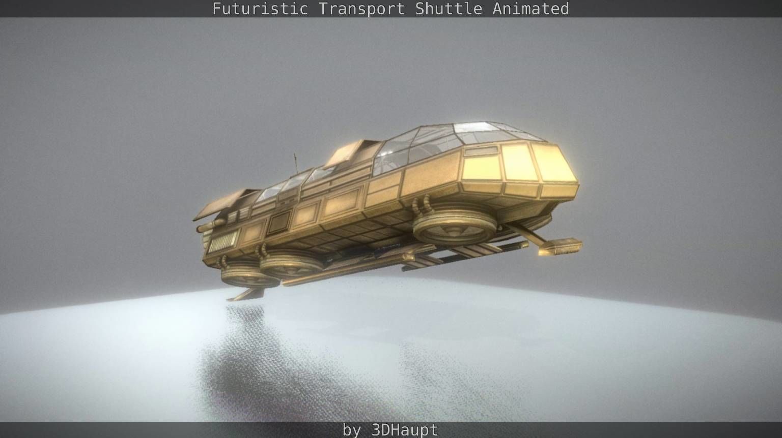 Futuristic Transport Shuttle Rigged  Low-poly 3D model_81