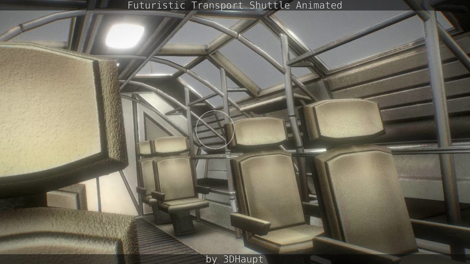 Futuristic Transport Shuttle Rigged  Low-poly 3D model_137