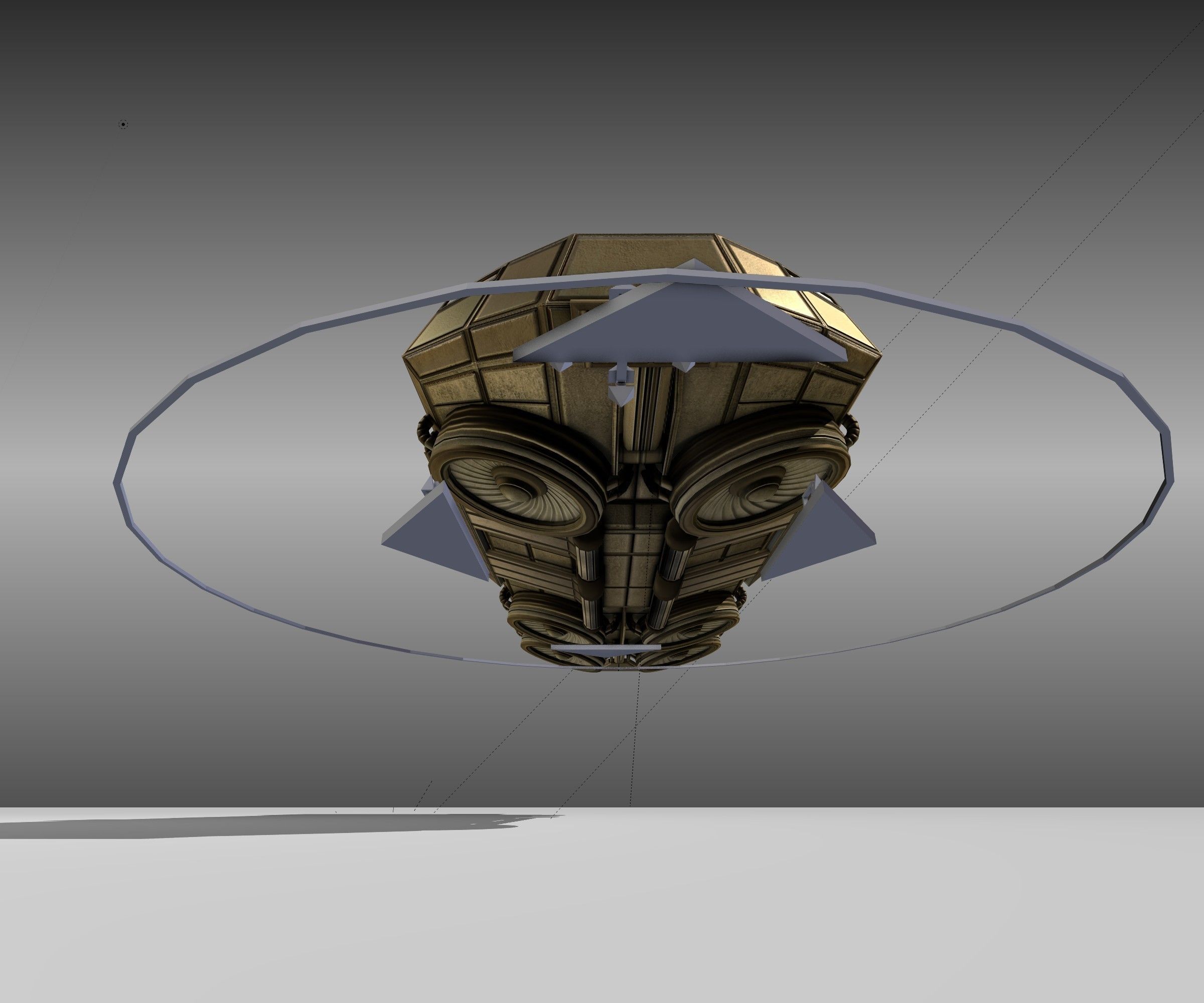 Futuristic Transport Shuttle Rigged  Low-poly 3D model_30