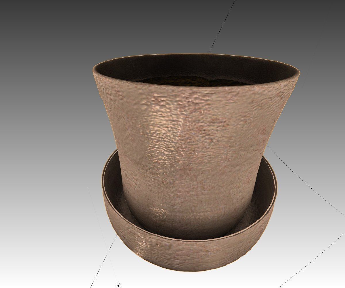 Flower Pot full with soil Free low-poly 3D model_3