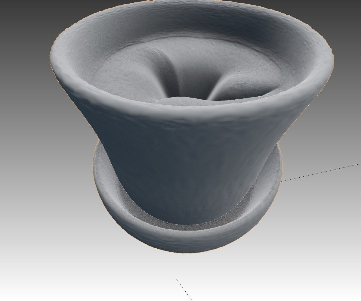 Flower Pot full with soil Free low-poly 3D model_8