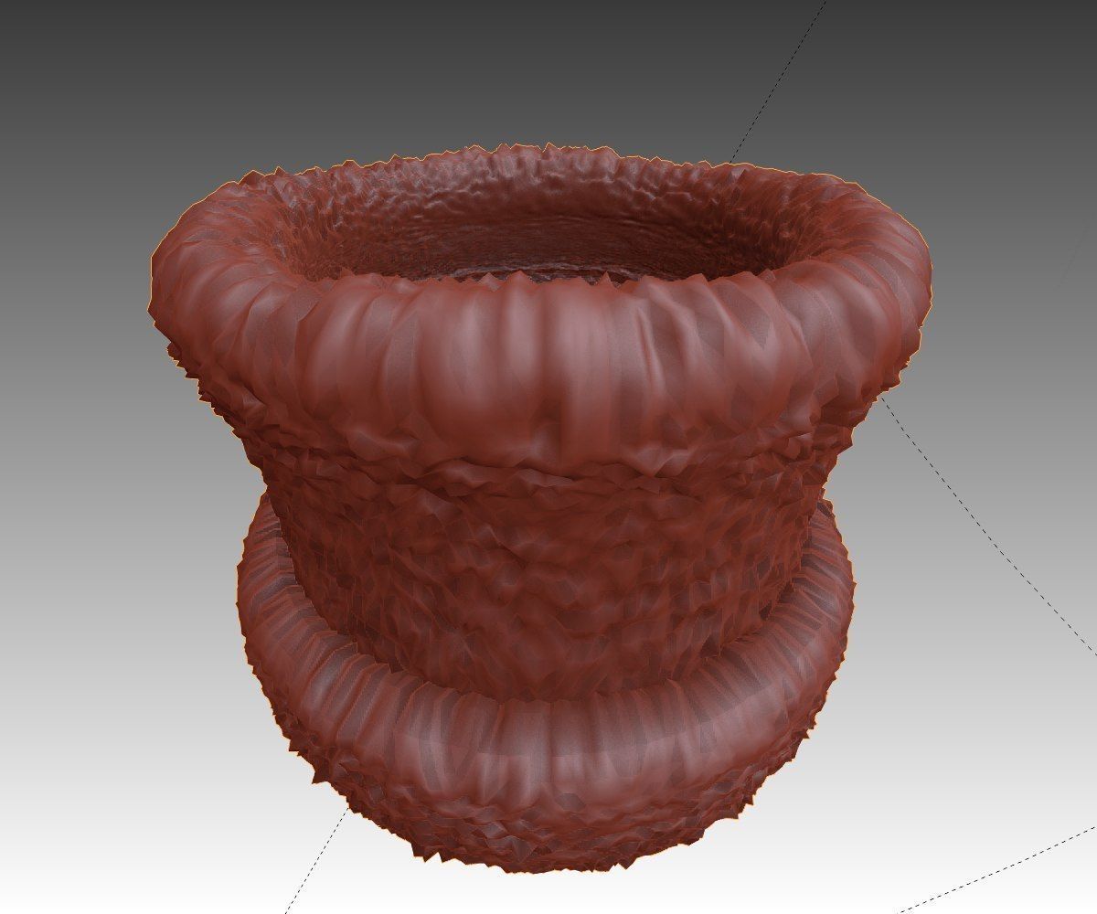 Flower Pot full with soil Free low-poly 3D model_7