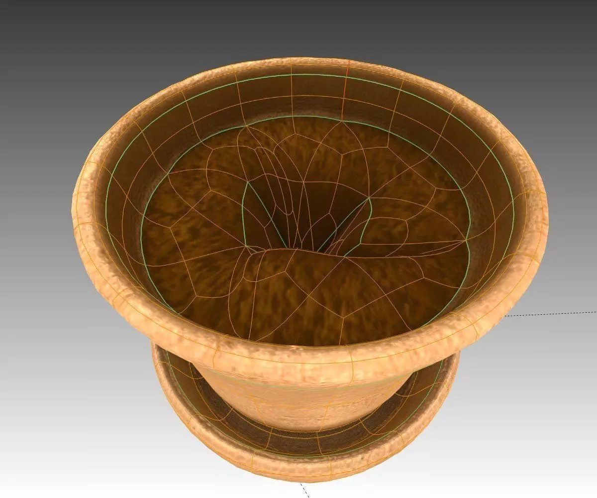 Flower Pot full with soil Free low-poly 3D model_0