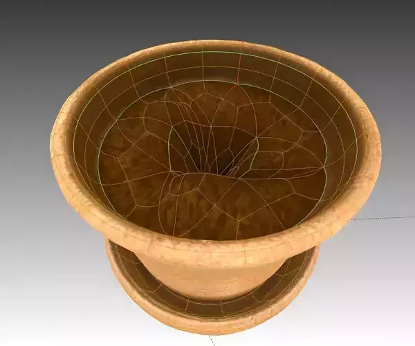 Flower Pot full with soil Free low-poly 3D model