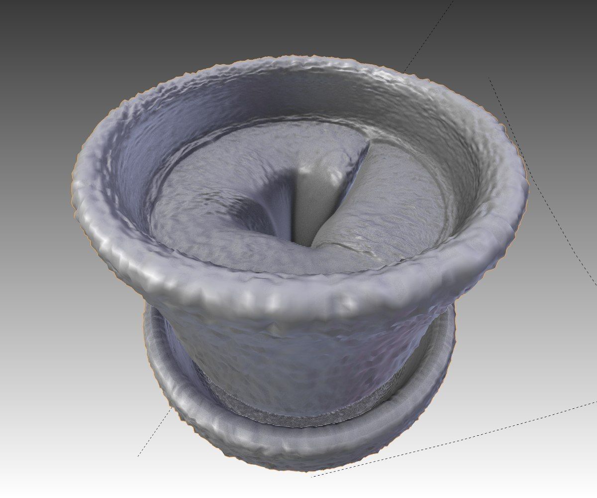 Flower Pot full with soil Free low-poly 3D model_12