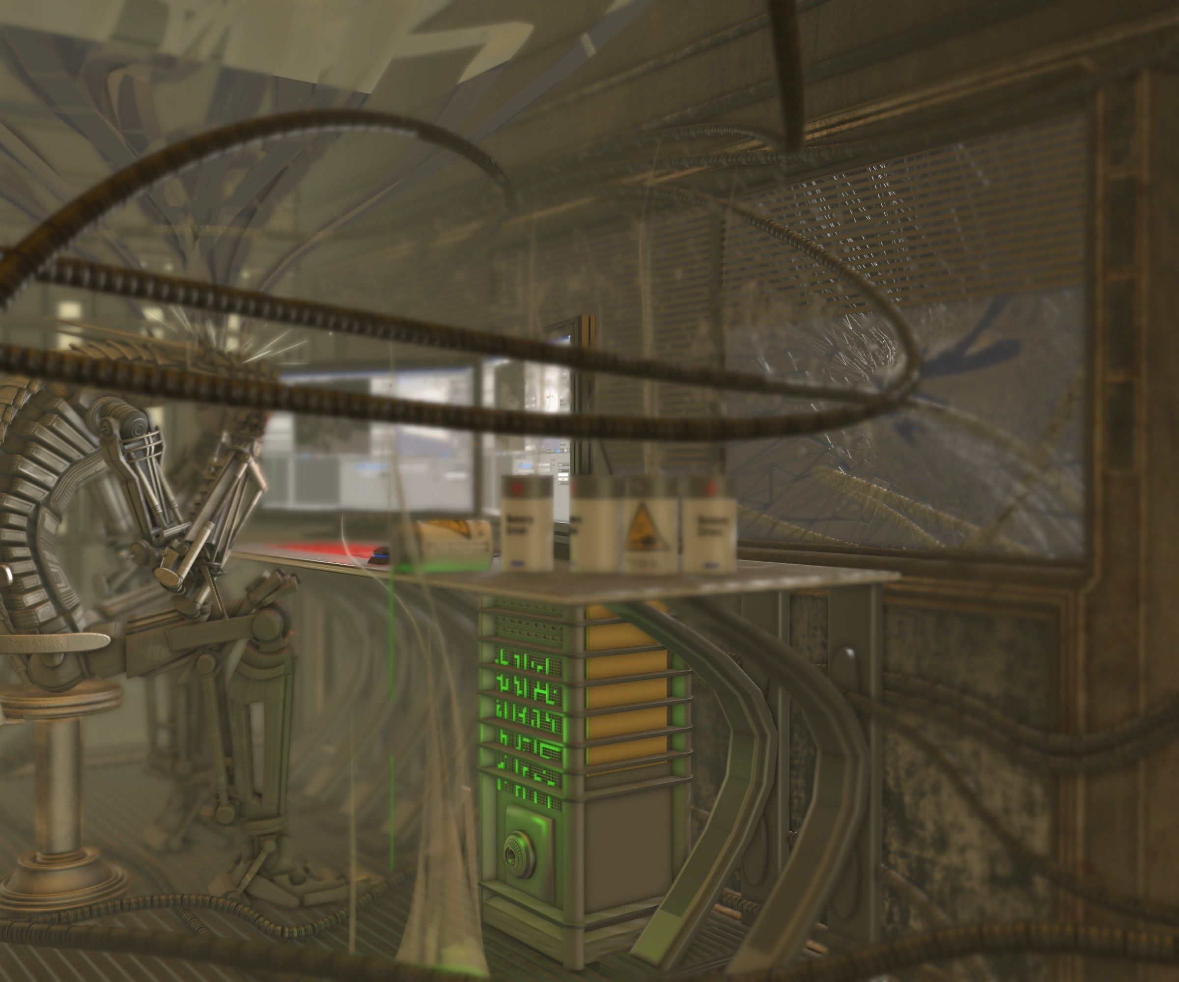 24h-burnoutbot man at desk in futuristic office Free 3D model_75