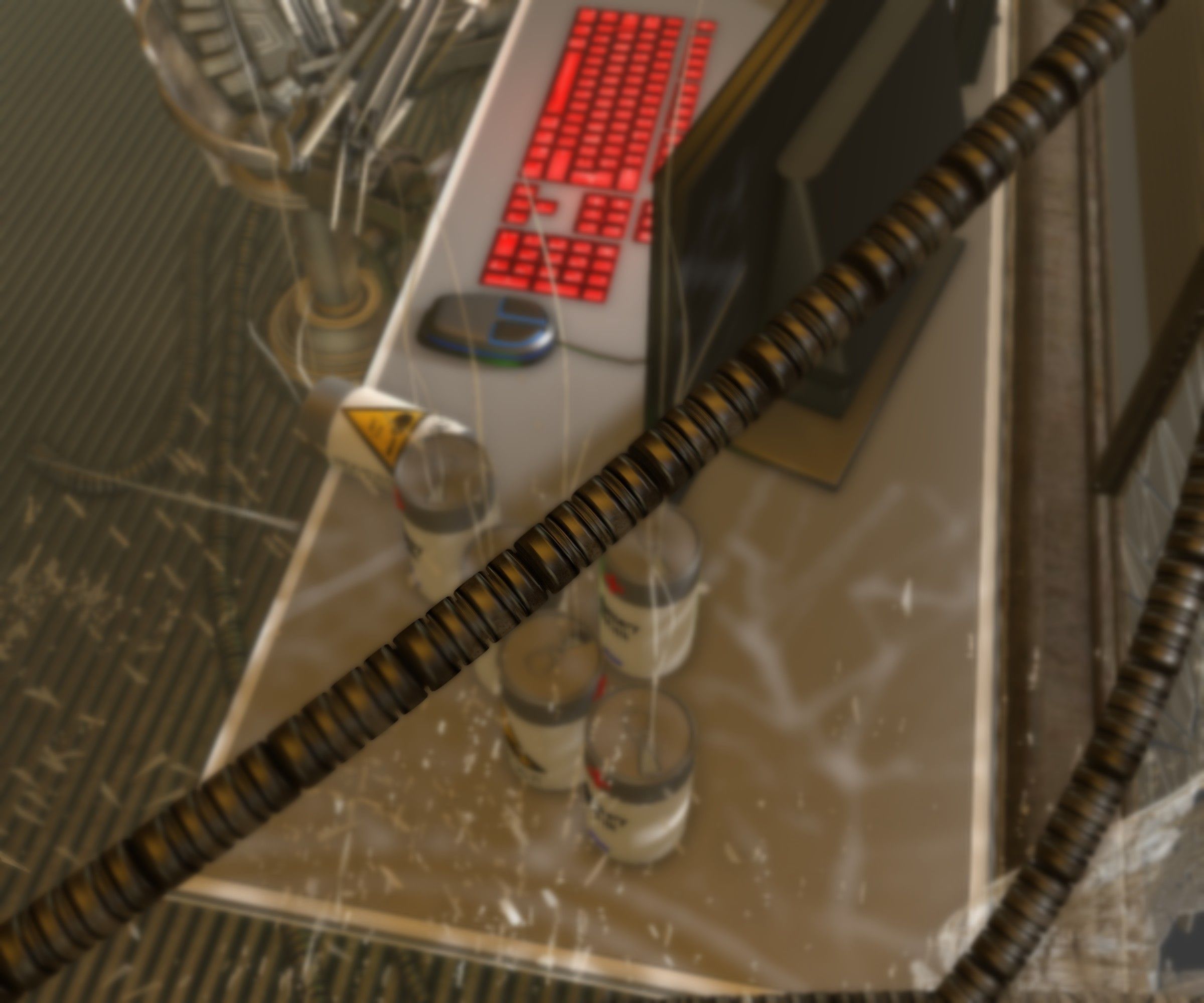 24h-burnoutbot man at desk in futuristic office Free 3D model_92