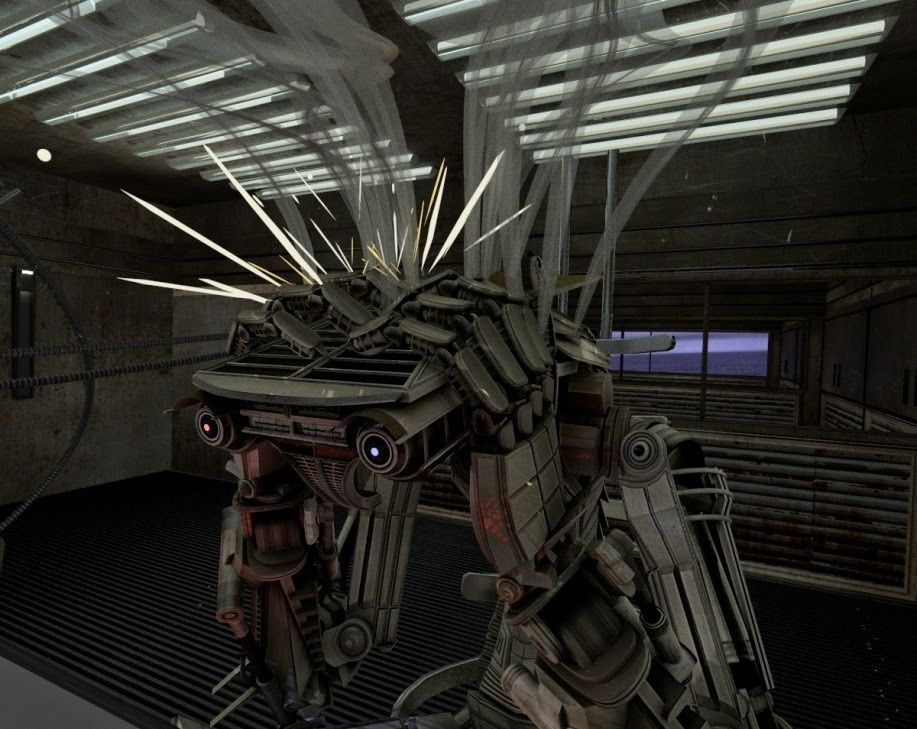 24h-burnoutbot man at desk in futuristic office Free 3D model_9