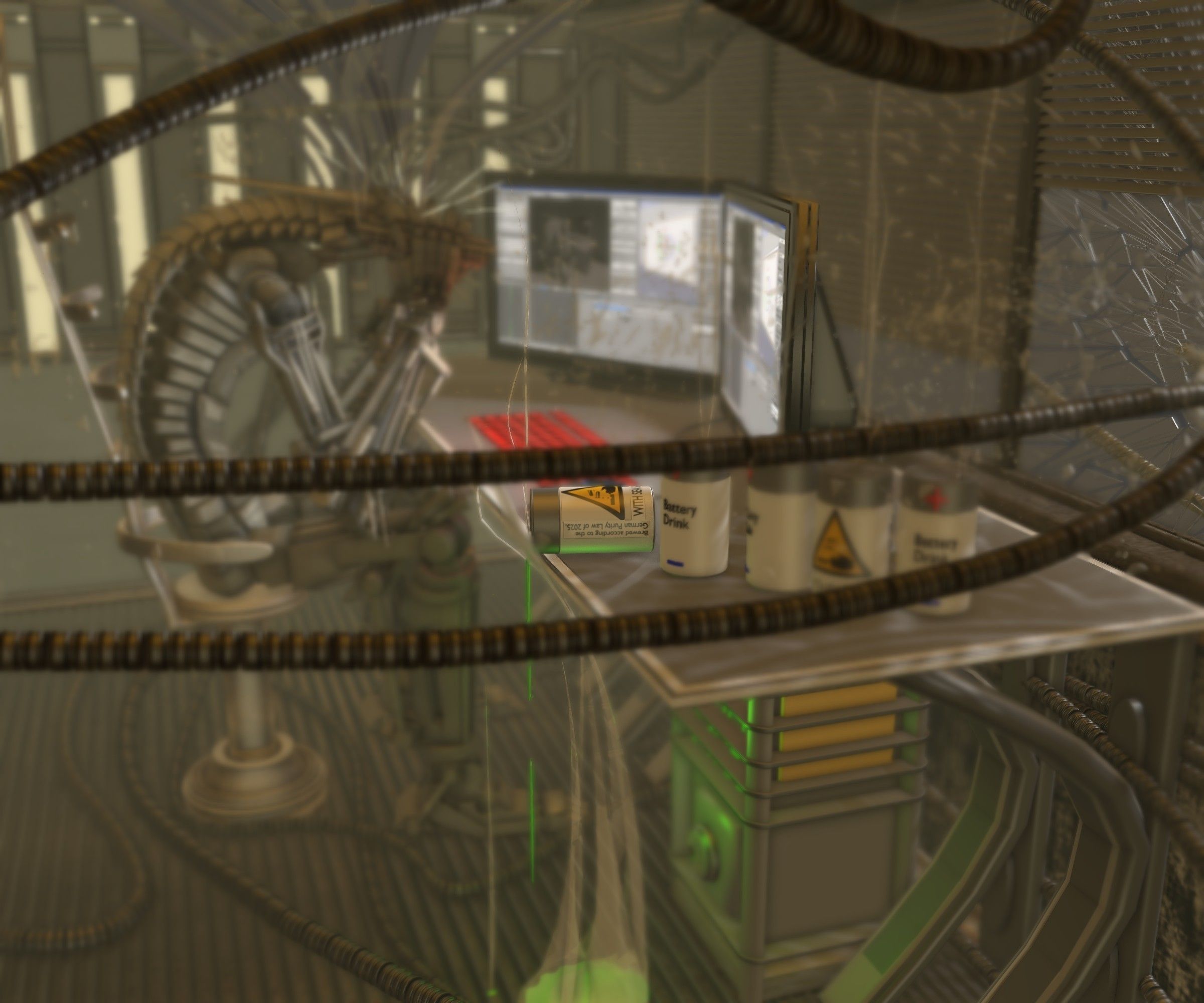 24h-burnoutbot man at desk in futuristic office Free 3D model_64