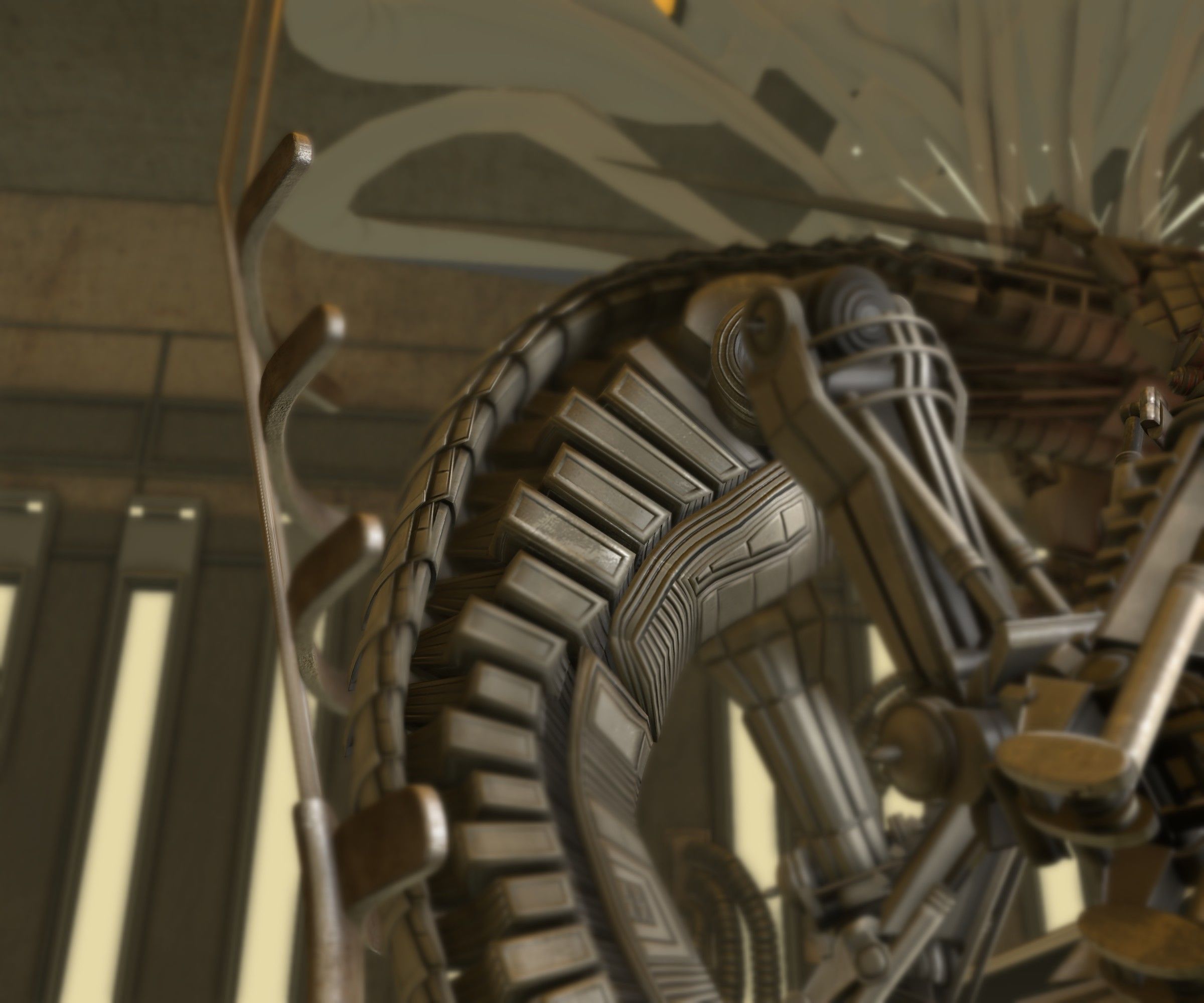 24h-burnoutbot man at desk in futuristic office Free 3D model_93