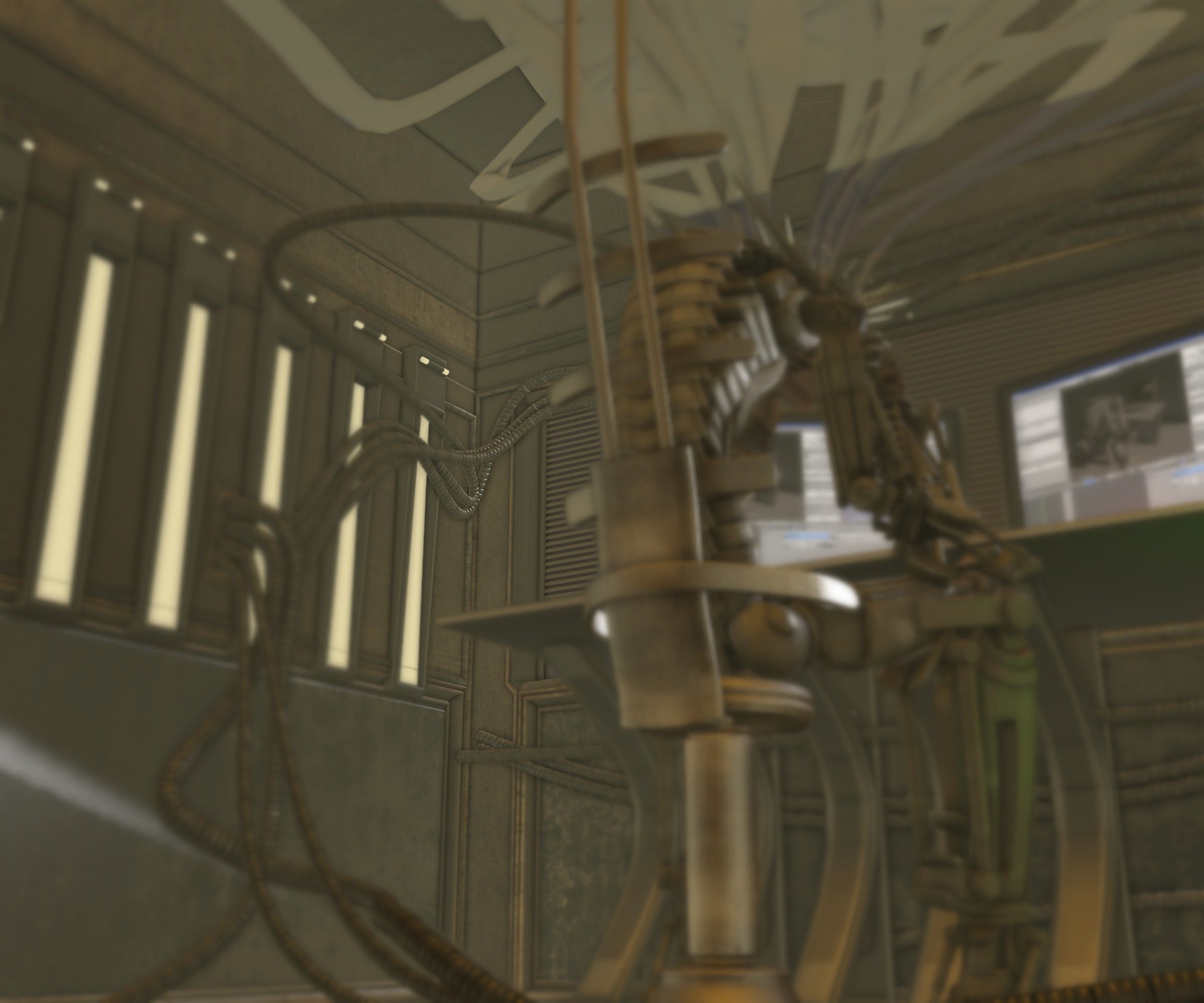 24h-burnoutbot man at desk in futuristic office Free 3D model_42