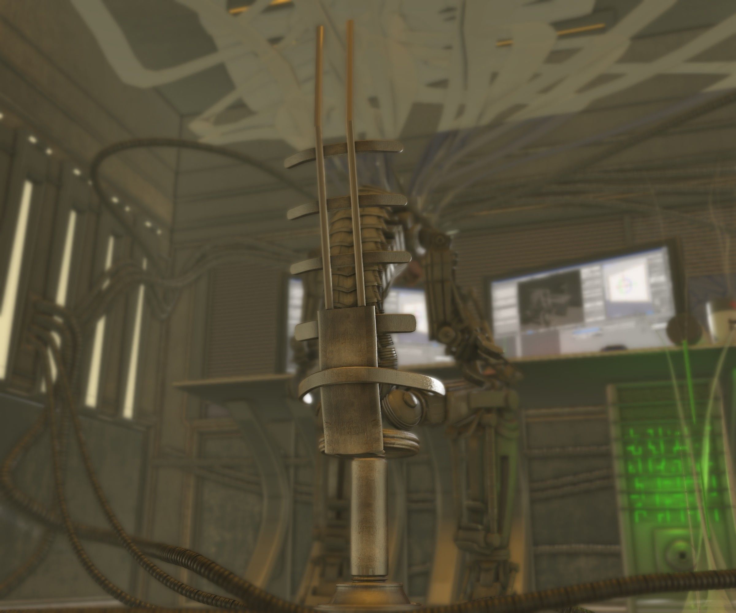 24h-burnoutbot man at desk in futuristic office Free 3D model_40