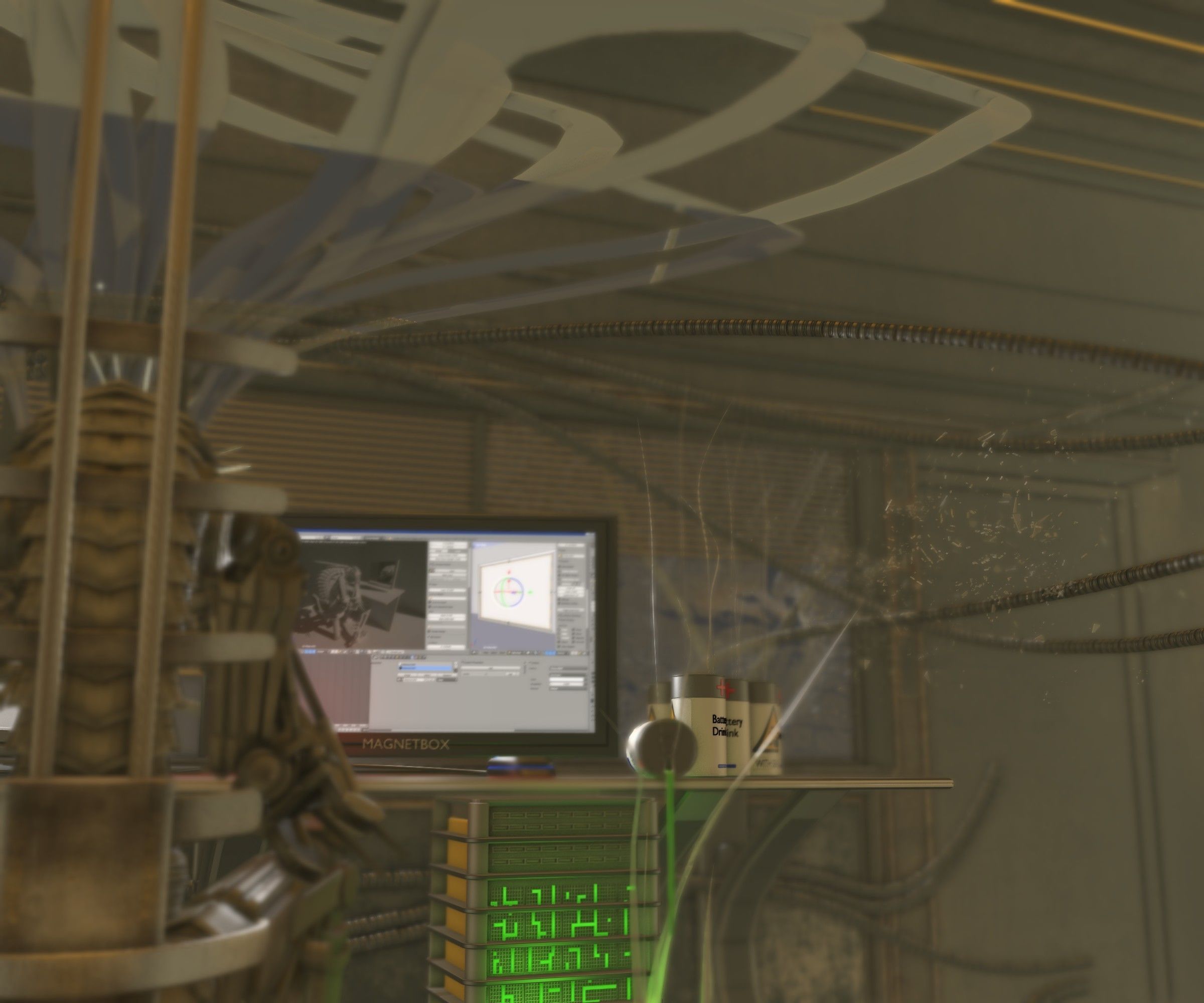 24h-burnoutbot man at desk in futuristic office Free 3D model_35