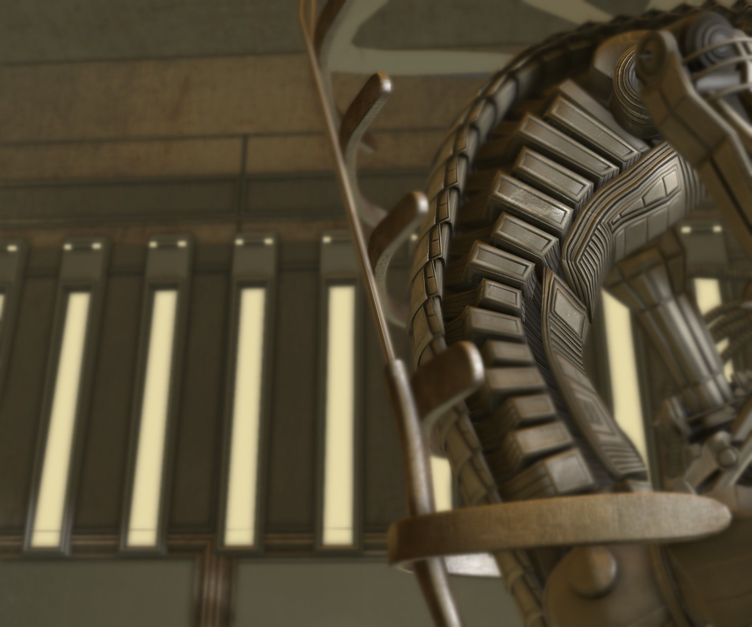 24h-burnoutbot man at desk in futuristic office Free 3D model_84