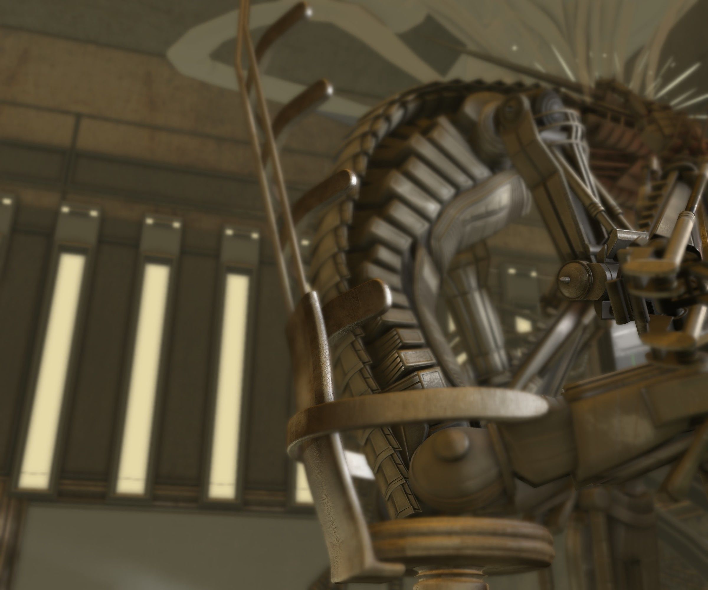 24h-burnoutbot man at desk in futuristic office Free 3D model_46