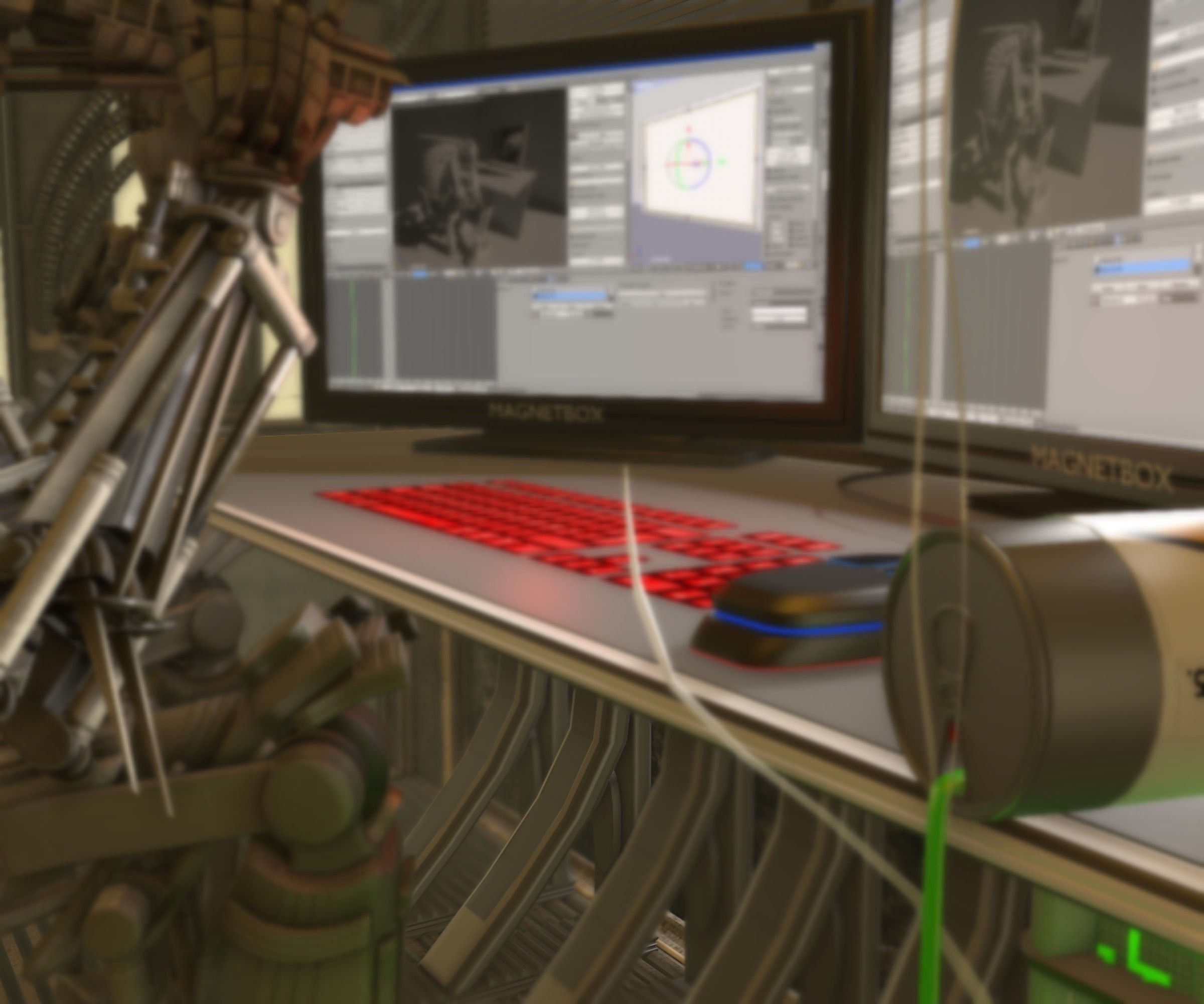 24h-burnoutbot man at desk in futuristic office Free 3D model_50