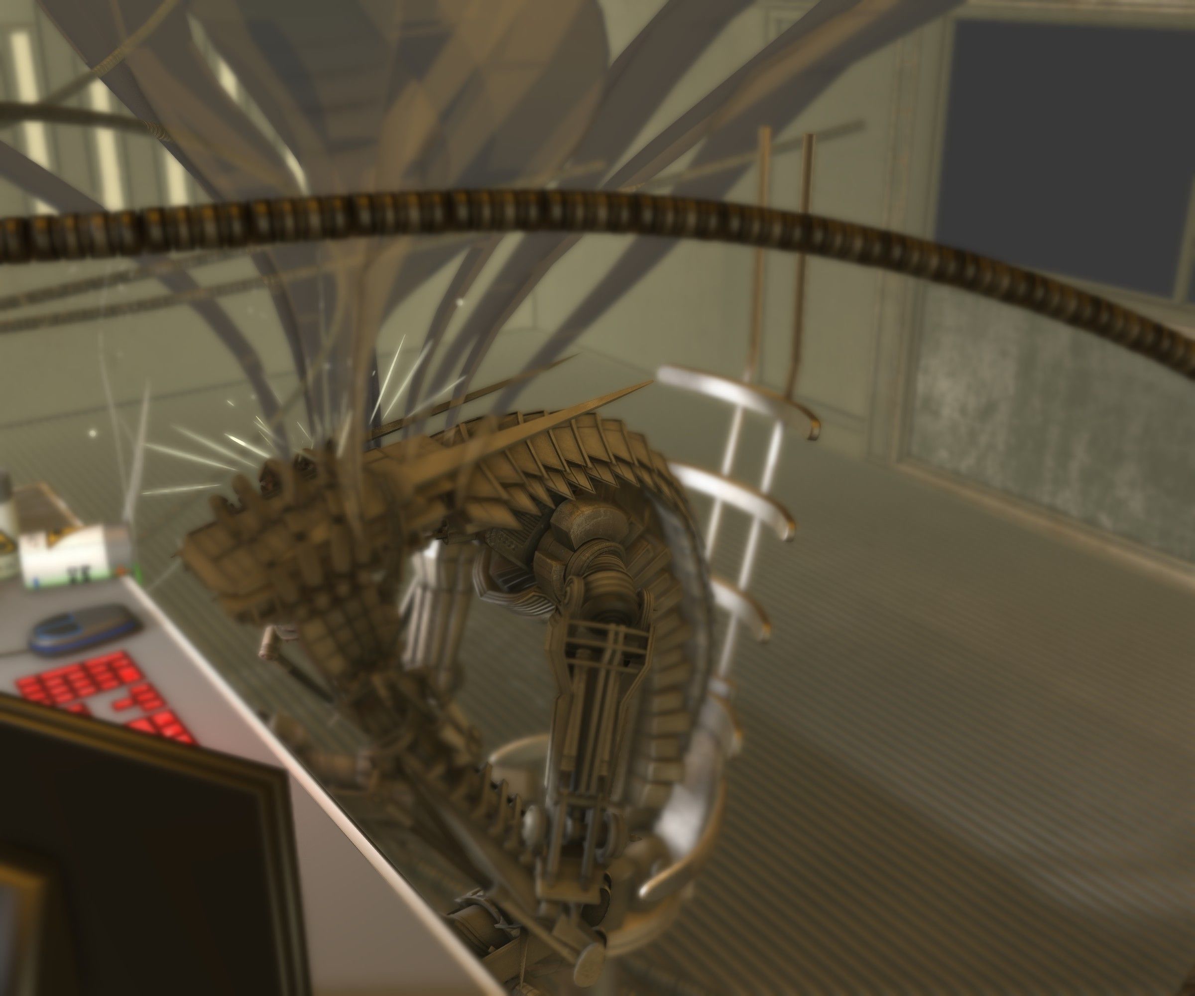 24h-burnoutbot man at desk in futuristic office Free 3D model_96