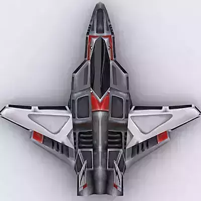 3DRT - Sci-Fi Airspace - Fighter FF06 Low-poly 3D model