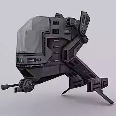 3DRT - Sci-Fi Airspace - Spaceship 01L Low-poly 3D model