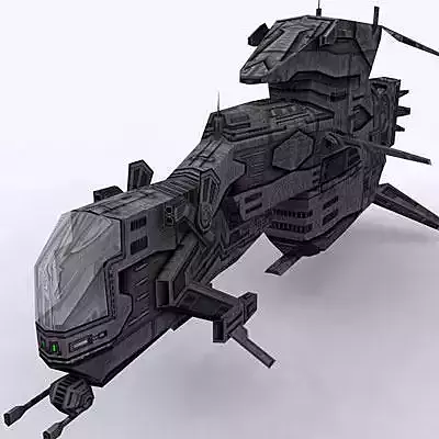 3DRT - Sci-Fi Airspace - Spaceship 01B Low-poly 3D model