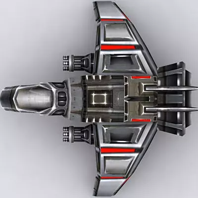 3DRT - Sci-Fi Airspace - Fighter Hawk H5 Low-poly 3D model