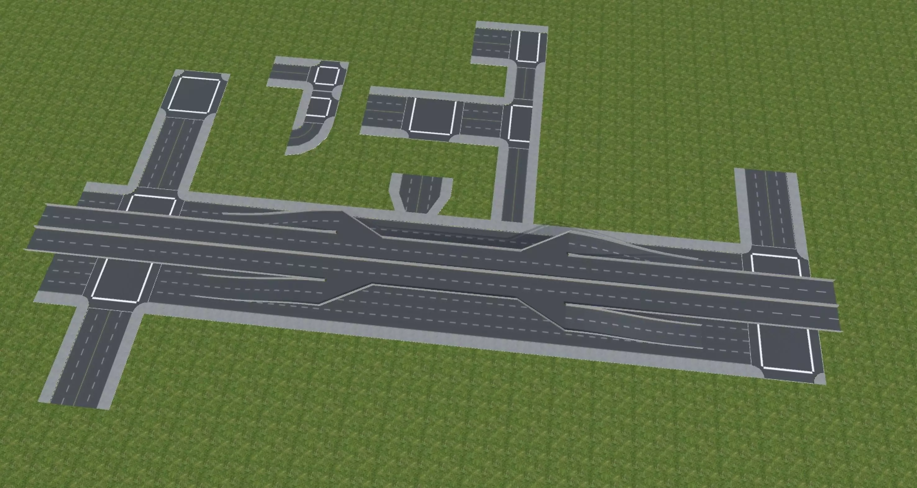 Modular Road and Highway Pack Free low-poly 3D model