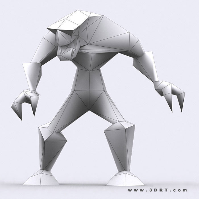 3DRT - Warbeast Monster - Rake Low-poly 3D model_3